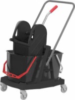 Chariot double seaux 2 x 15L avec presse avec panier porte produits