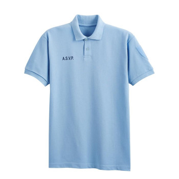 Polo respirant manches courtes uni bleu ciel