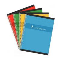 Cahier reliure integrale spirale 17x22 cm - 180p - grands carreaux - 70g