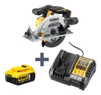Scie circulaire dcs565nt + chargeur dcb1104 + batterie accu dcb184 dewalt