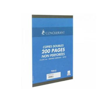 Paquet de 200 pages copie double a4 non perforées grands carreaux