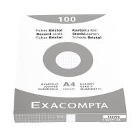 Paquet de 100 fiches bristol A4 petits carreaux - blanc sous film