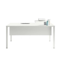 Bureau droit individuel 160 cm + Support + Voile de fond + Retour 80 cm