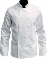 VESTE CUISINE PRESSIONS BLANC COT 210G 