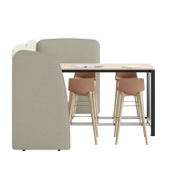 Table de réunion haute rectangulaire 180 x 80 cm - 6/8 personnes