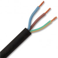 Cable souple HO7RNF noir 3G1.5 avec V/J T