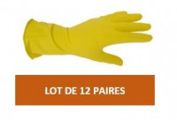 Paire gant menage jaune latex