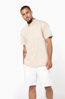 CHEMISE COTON HOMME MC BLANC K587