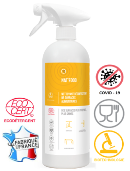 Nettoyant désinfectant de surfaces alimentaires Nat'Food - 750ml