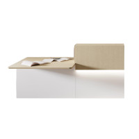 Banque d'accueil droite avec tablette + module PMR - chene clair