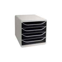 Module de classement big box 4 tiroirs office gris/noir