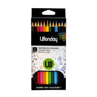Etui de 12 crayons de couleur 18cm wonday