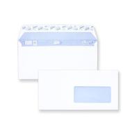 Boite de 500 enveloppes blanches 11x22 cm avec fenêtre 45x100