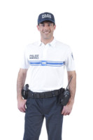 Polo respirant manches courtes blanc
