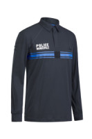 Polo respirant manches longues uni bleu marine