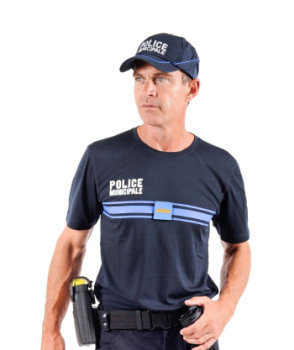 Polo respirant manches courtes bleu