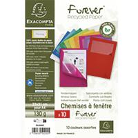 Paquet de 10 chemises fenetre - couleurs assorties vives