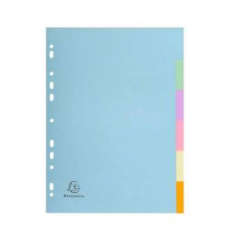 Intercalaire carton a4 6 positions pastel