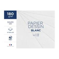 Paquet de 12 feuilles dessin blanc 24x32 180g 1er prix