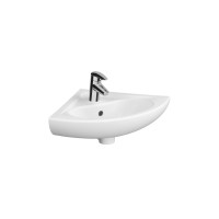 Vasque ovale 1 trou central pour robinet avec trop-plein - 52 cm