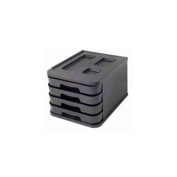Module de classement 4 tiroirs recycle noir