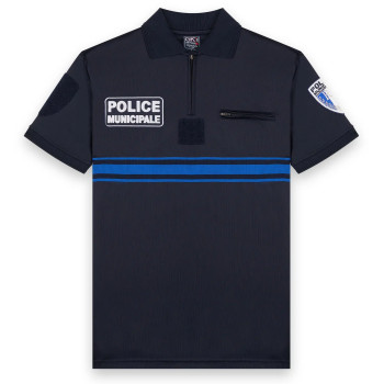 Polo respirant manches courtes bleu