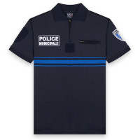 Polo respirant manches courtes bleu