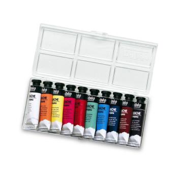 Boite 10 tubes gouache 10ml - couleurs assortis