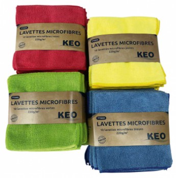 Chi lavette microfibre keo jaune par 10