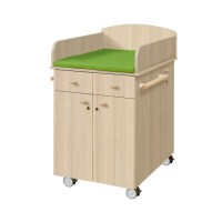 Table de change sur 4 roues avec matelas de change