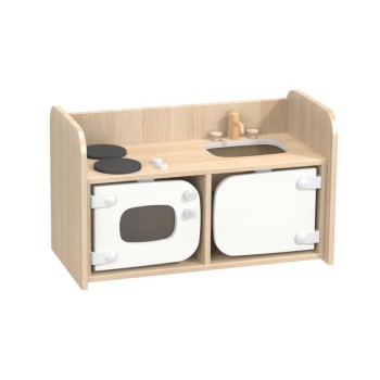 Cuisine compacte en bois réglable - 3 hauteurs de plan