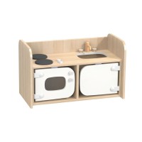 Cuisine compacte en bois réglable - 3 hauteurs de plan