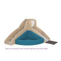Piscine d'angle en bois - Sans tapis de glissade