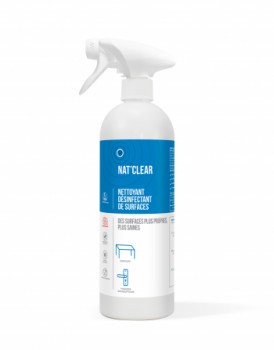 Nettoyant désinfectant de surface, bactéricides, lévuricides et virucides NAT CLEAR - 750ml