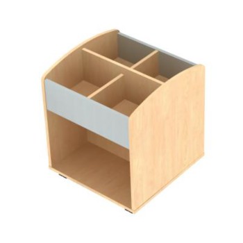 Bac à livres haut L60x60xH72 cm sur roulettes