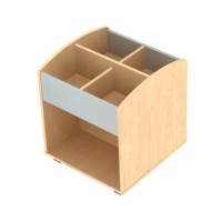 Bac à livres haut L60x60xH72 cm sur roulettes