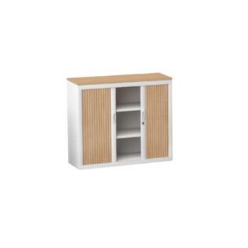 Armoire basse à rideaux