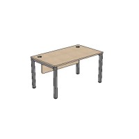 Bureau individuel plan droit avec obturateurs et voile de fond L160 x P 80 cm - Astrolite