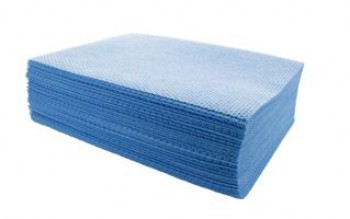 Lavettes bleues non tissees alveolees 35x50cm biottiss super cca