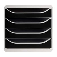 Module de classement Big-box - gris lumière/noir 4 tiroirs