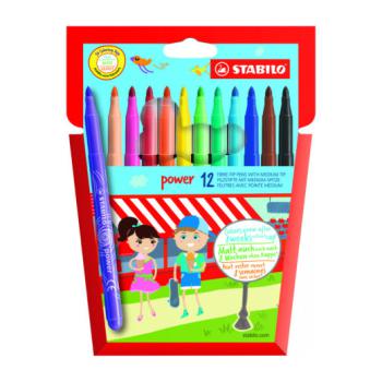 Pochette de 12 stabilo power moyenne