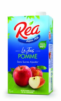 Pack de 6 briques de jus de Pomme 100% Réa - 1L