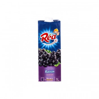 Pack de 6 briques de Jus de raisin rouge 100% Réa - 1L