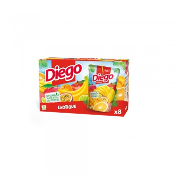 4 packs de 8 briques de jus Diego Pocket exotique (32 x 20cl)