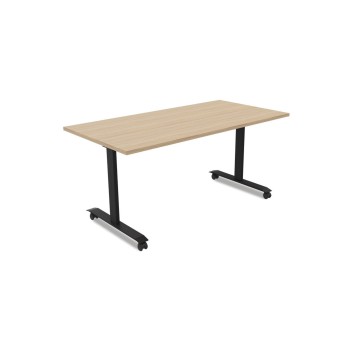 Table FLIP TOP chêne 140 x 80 cm - pietement noir