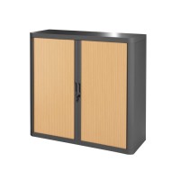 Armoire basse metallique rideau coulissant