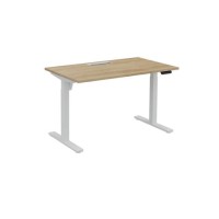 Bureau individuel à réglage électrique plan droit avec obturateurs - L140 x P80 cm H73-121 cm