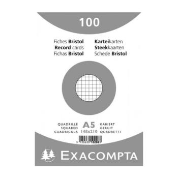 Paquet de 100 bristol A5 petits carreaux - blanc