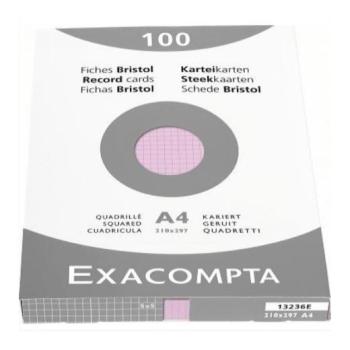 Paquet de 100 bristol A4 petits carreaux - couleur