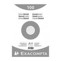 Paquet de 100 bristol A4 petits carreaux - blanc